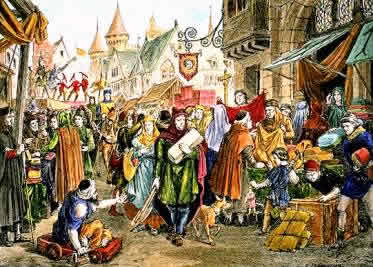 As feiras medievais assinalavam o reaquecimento das atividades comerciais na Europa